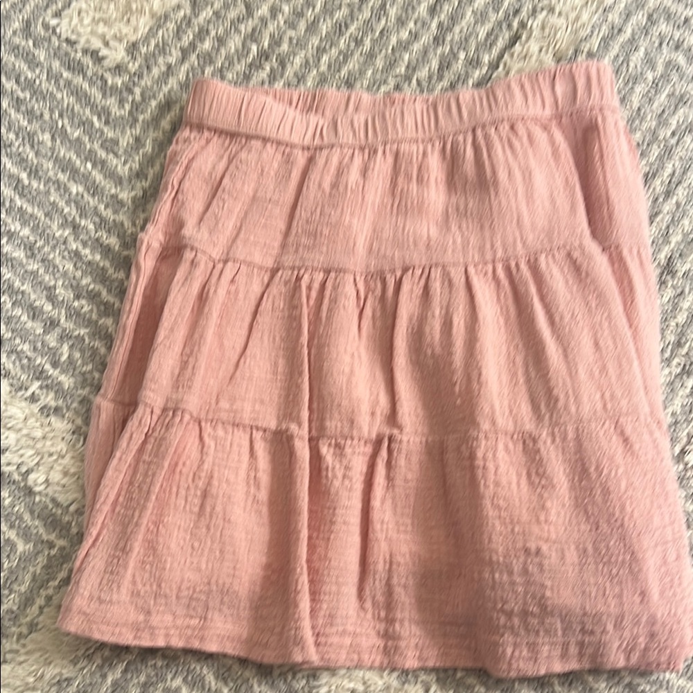 Pink Tiered Mini Skirt for Casual Wear